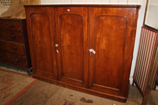 Victorian mahogany low linen press